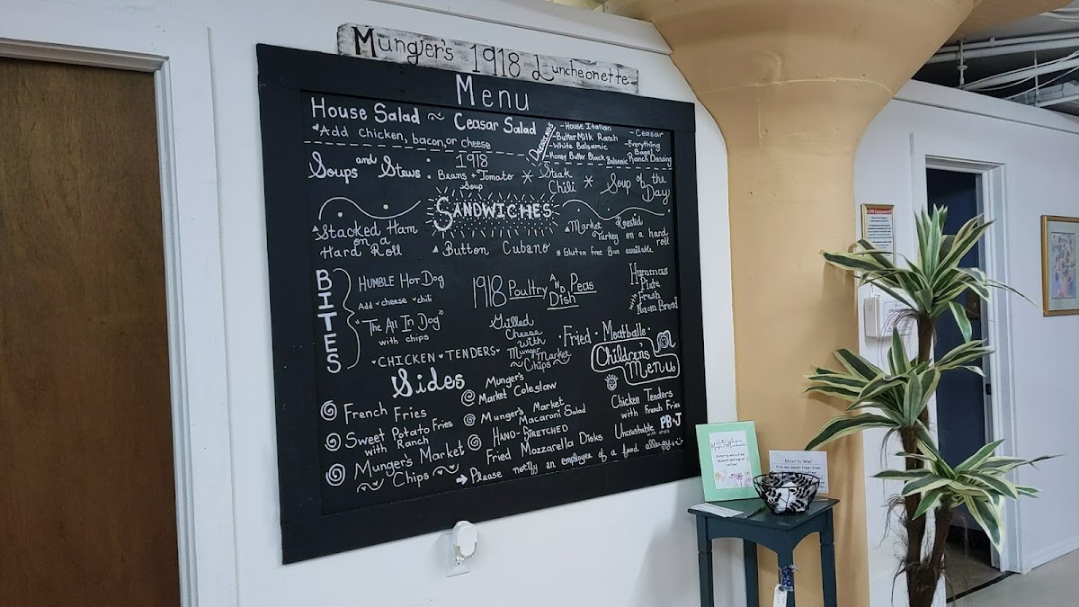 Munger's 1918 Luncheonette Photo Menu 1