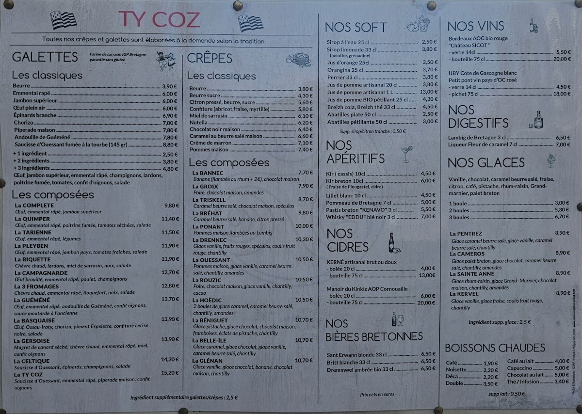 Crêperie Bretonne Tycoz Photo Menu 1