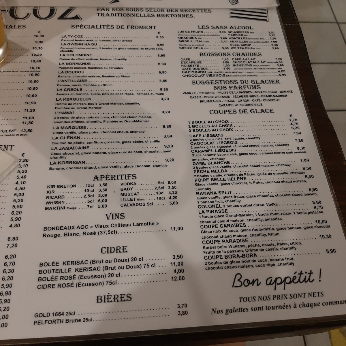 Crêperie Bretonne Tycoz Photo Menu 10