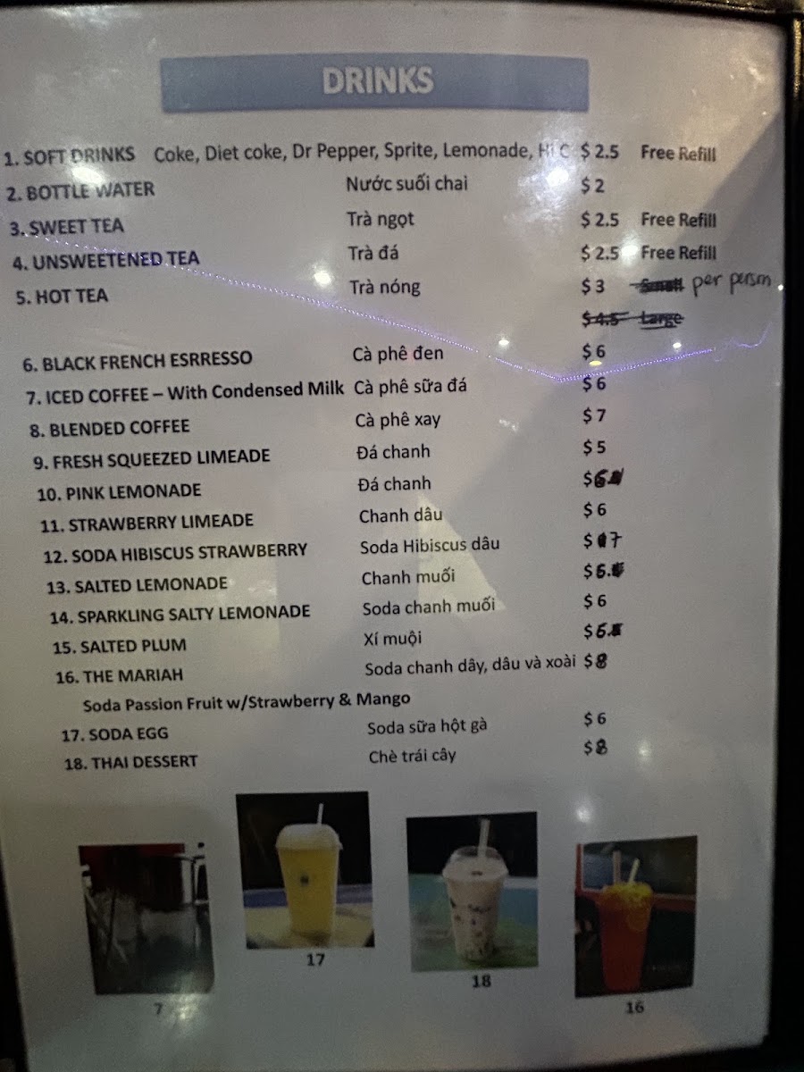 Phở Huong Vietnamese Restaurant Photo Menu 1
