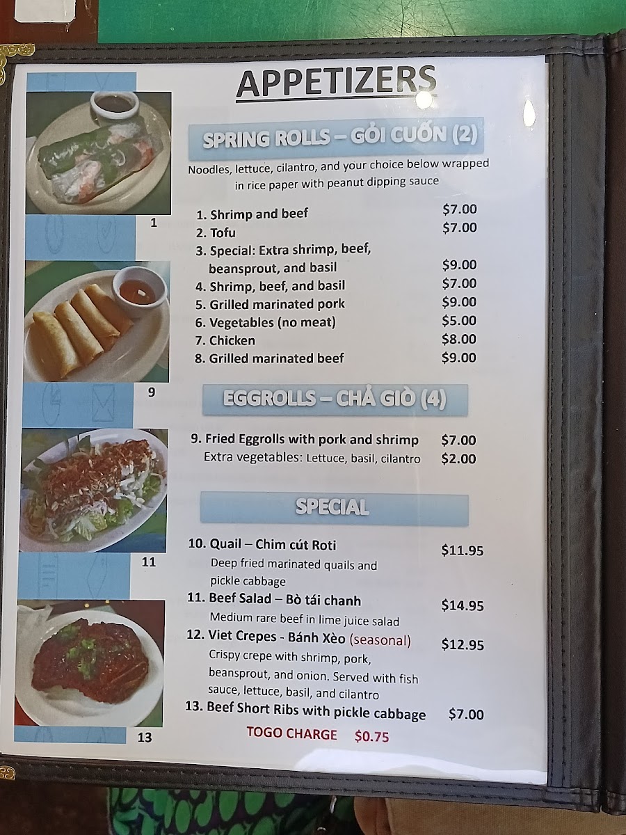 Phở Huong Vietnamese Restaurant Photo Menu 10
