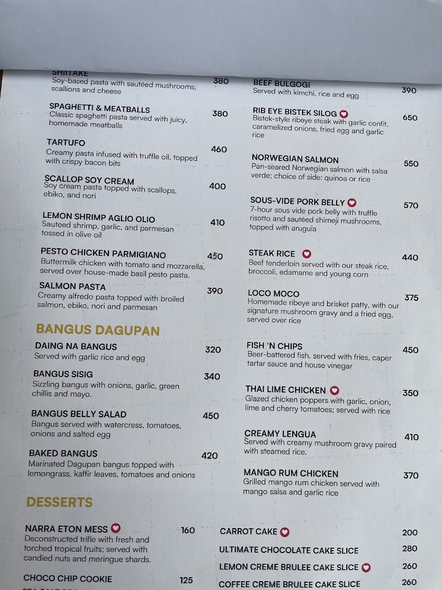 Narra Bistro and Cafe Photo Menu 7