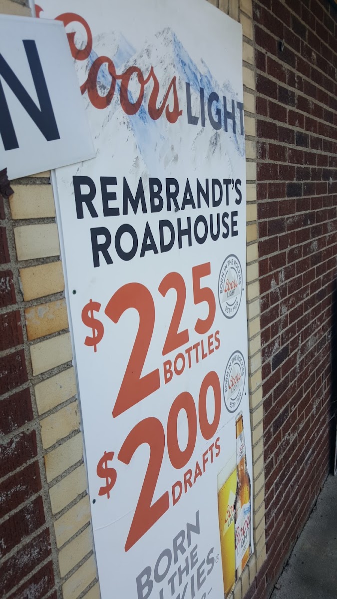 Rembrandt's Roadhouse Photo Menu 1