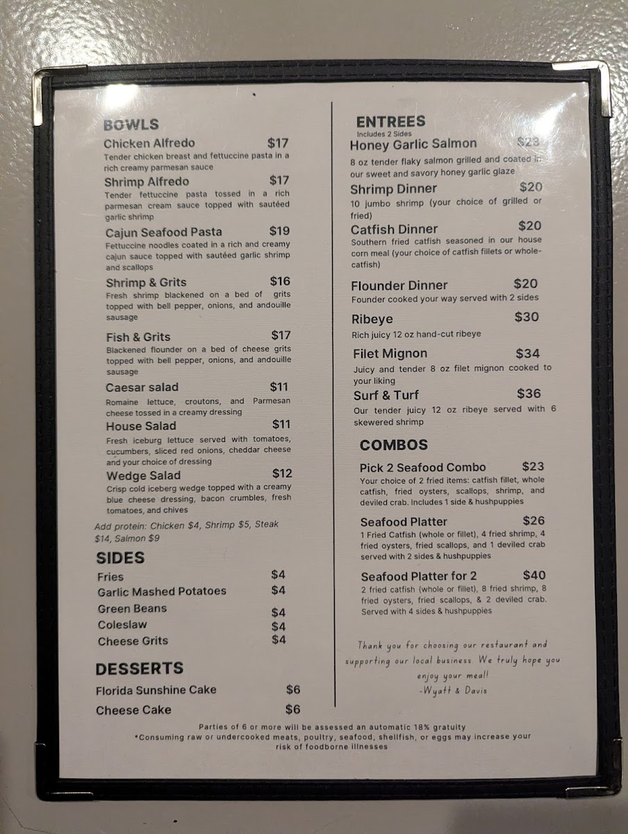 The Salty Snapper Photo Menu 2