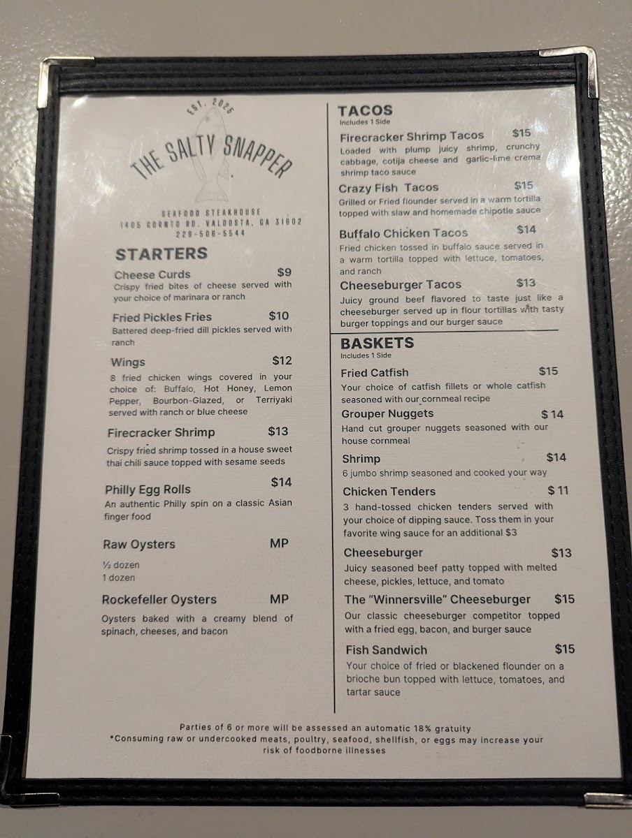 The Salty Snapper Photo Menu 3
