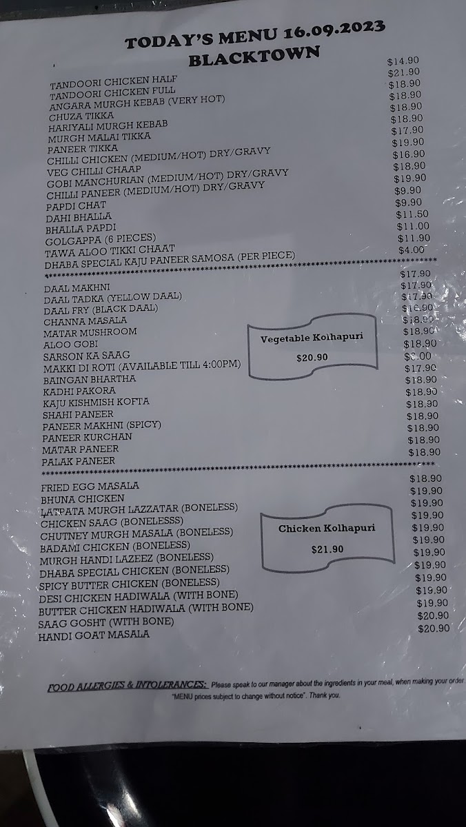 Mitran Da Dhaba Blacktown Photo Menu 6
