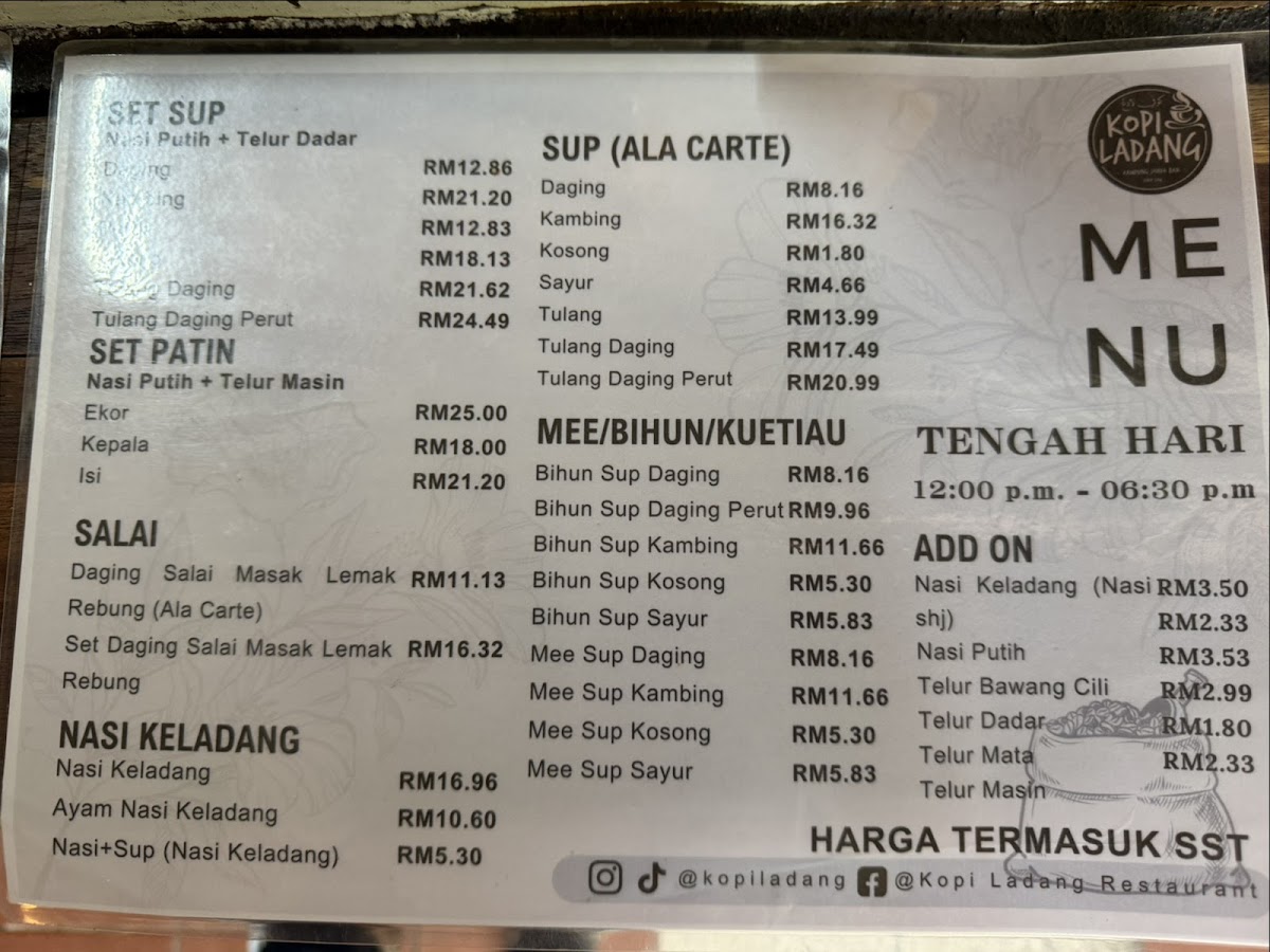 Kopi Ladang Restaurant Photo Menu 4