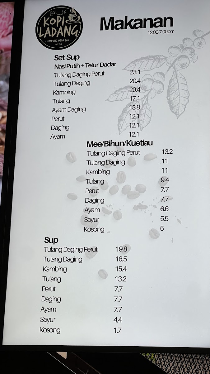 Kopi Ladang Restaurant Photo Menu 5