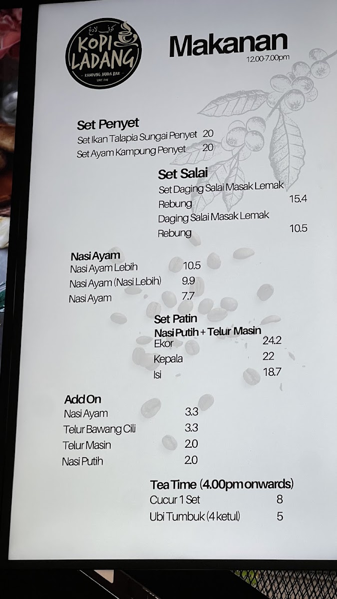 Kopi Ladang Restaurant Photo Menu 8