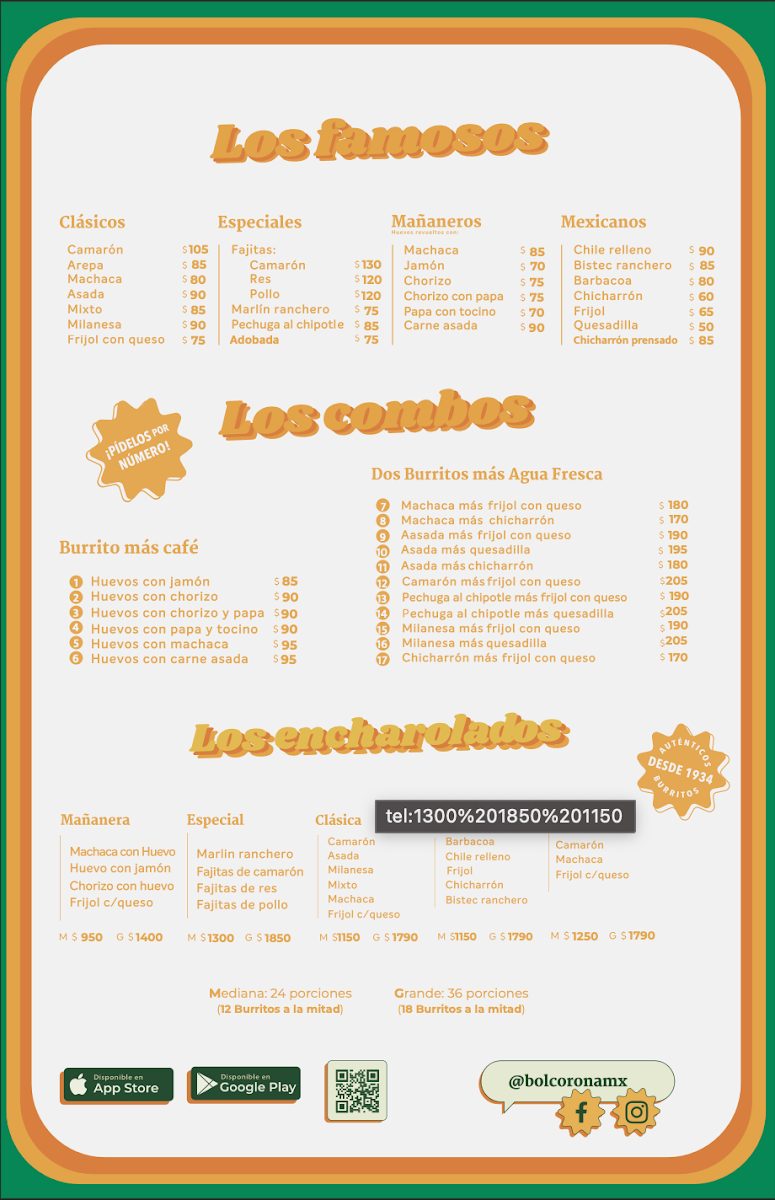 BOL CORONA Photo Menu 2