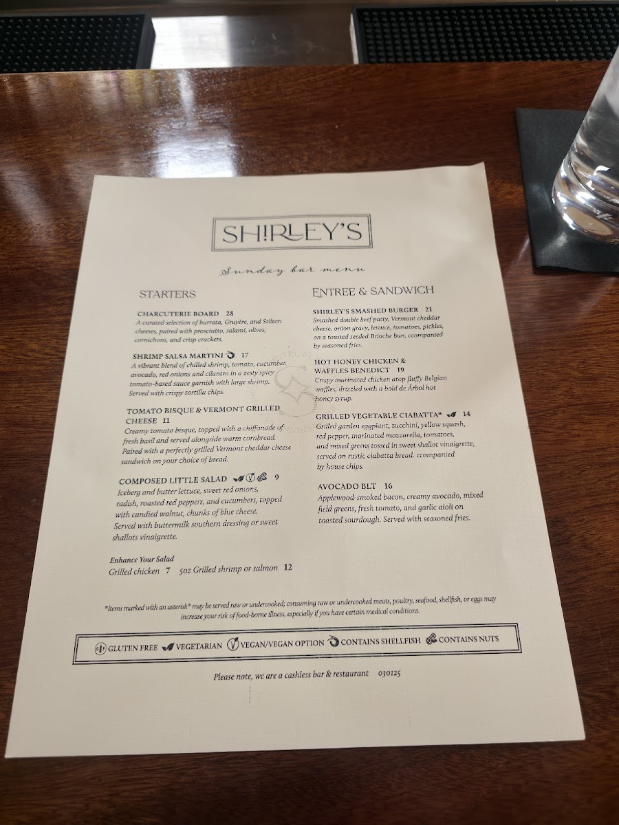 Shirley's Bar & Restaurant Photo Menu 2