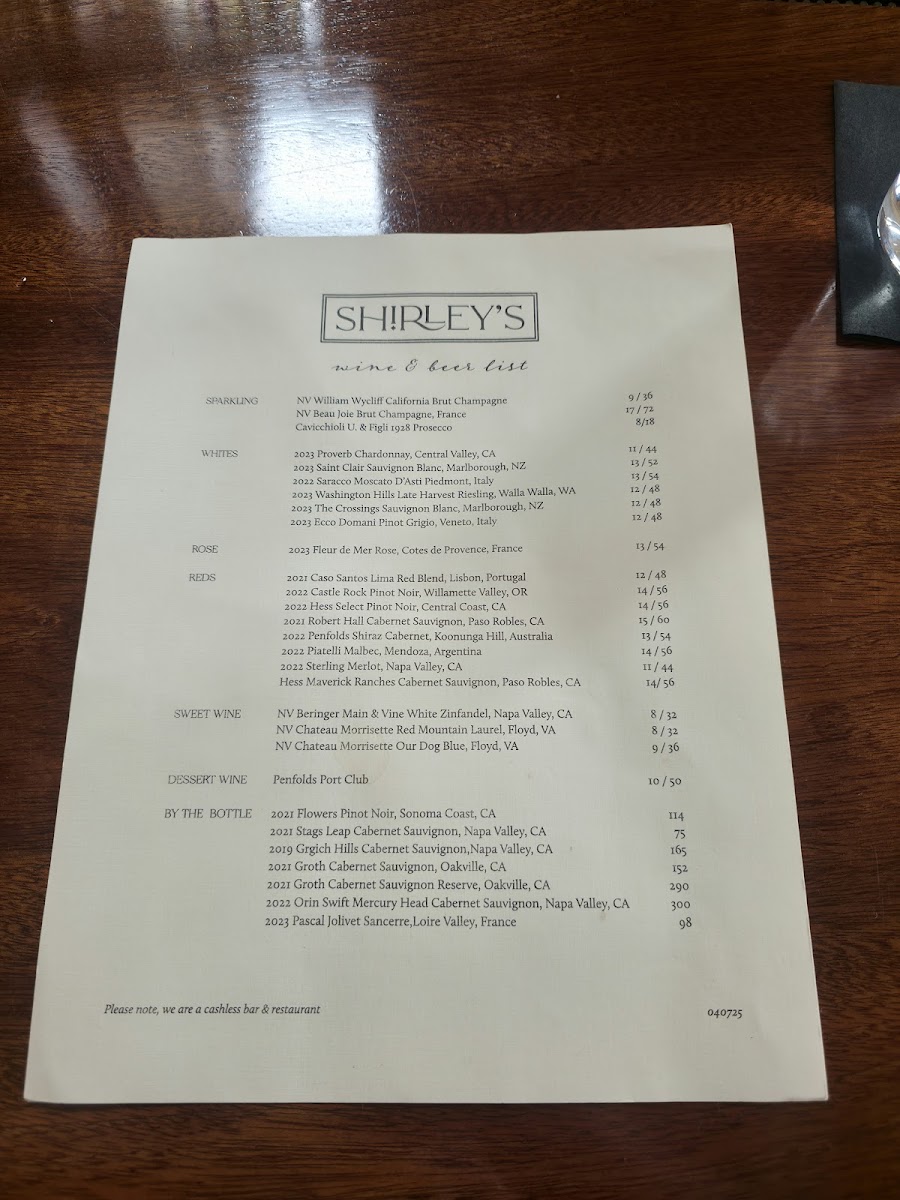 Shirley's Bar & Restaurant Photo Menu 4