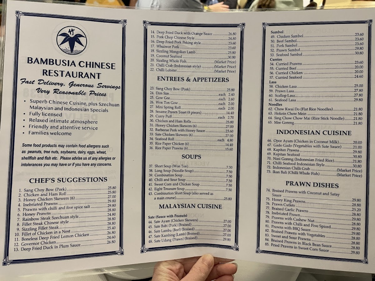 Bambusia Chinese Restaurant Photo Menu 2