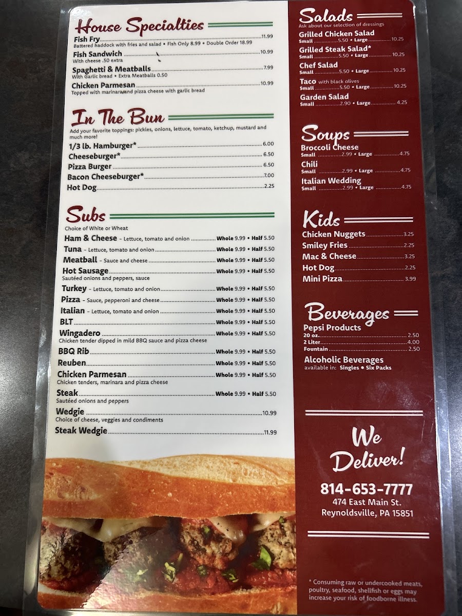 Main Street Pizza Photo Menu 1