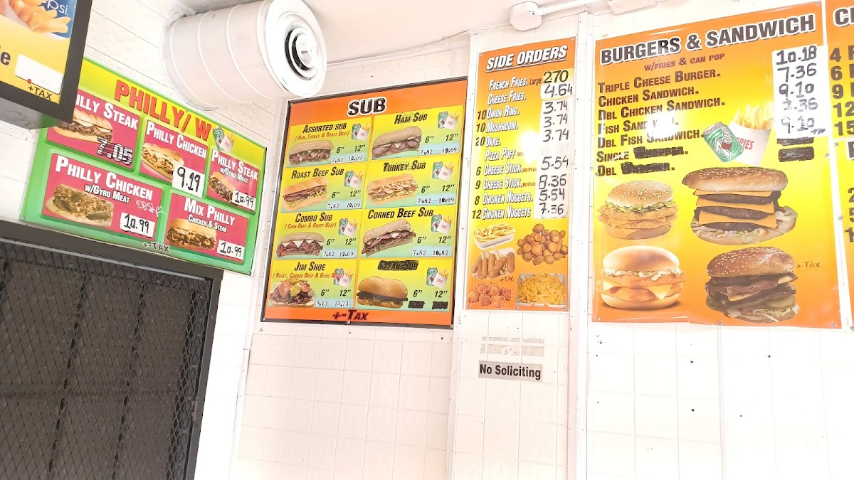 Sunny's Submarine Photo Menu 3