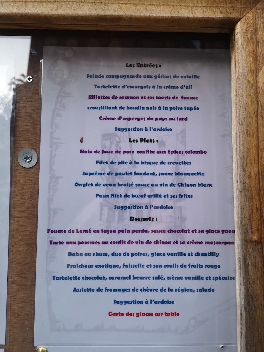 Restaurant La Maison Rouge Chinon Photo Menu 5