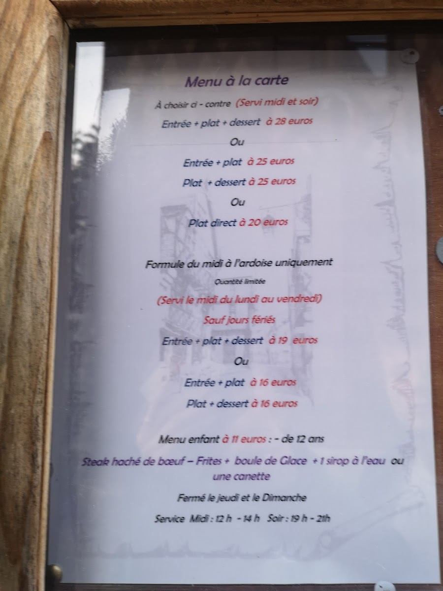 Restaurant La Maison Rouge Chinon Photo Menu 6