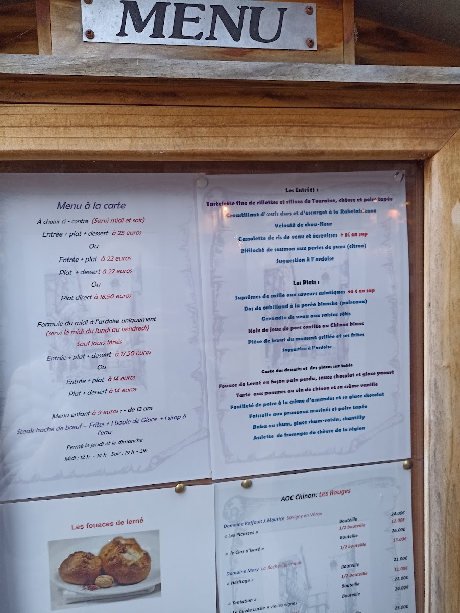 Restaurant La Maison Rouge Chinon Photo Menu 8