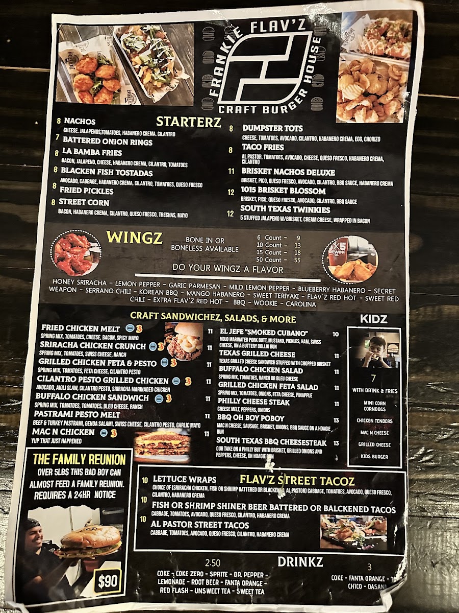 Frankie Flav's Craft Burger House Photo Menu 1