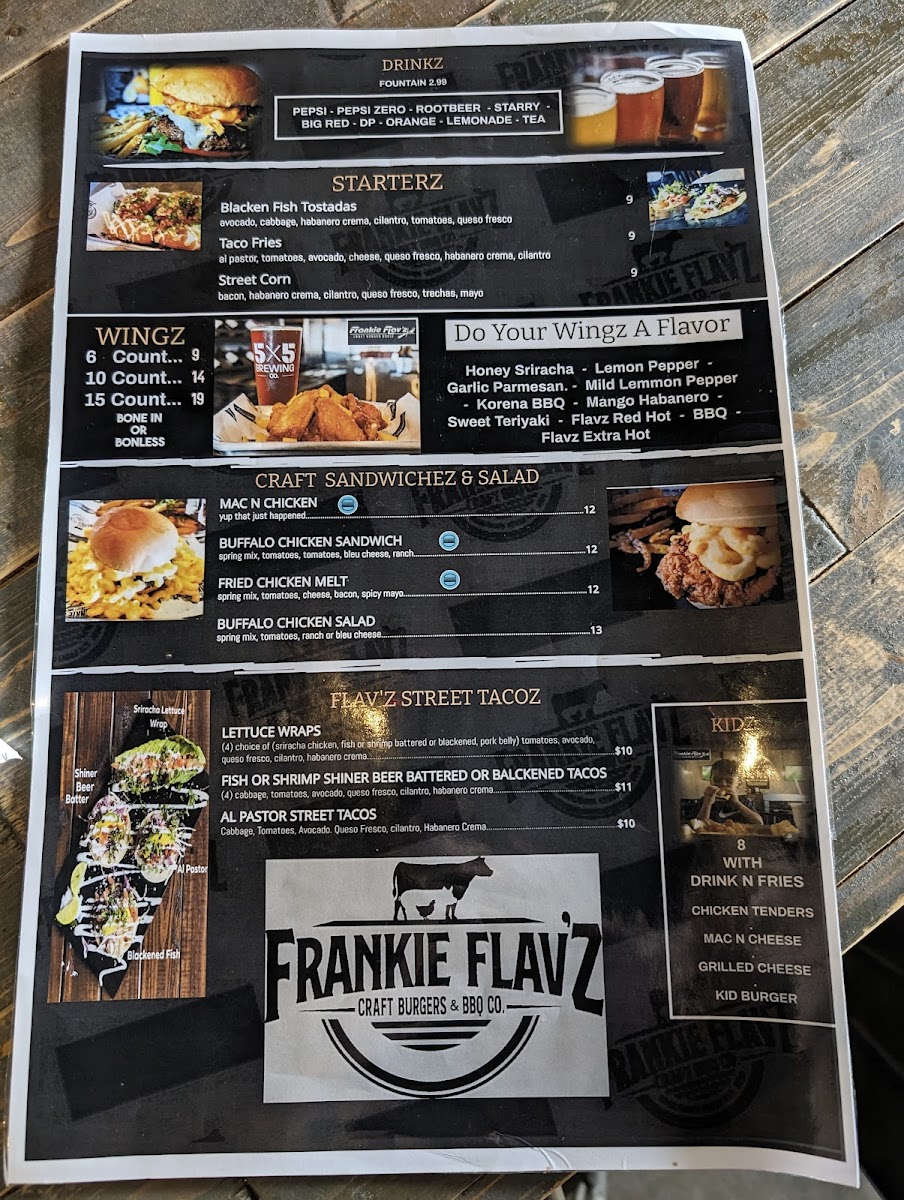 Frankie Flav's Craft Burger House Photo Menu 2