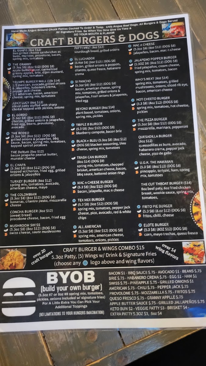Frankie Flav's Craft Burger House Photo Menu 3