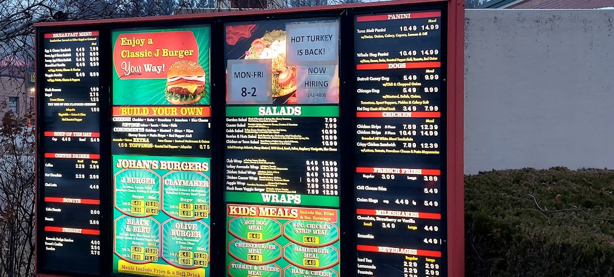 Johan's Burger Express Photo Menu 1