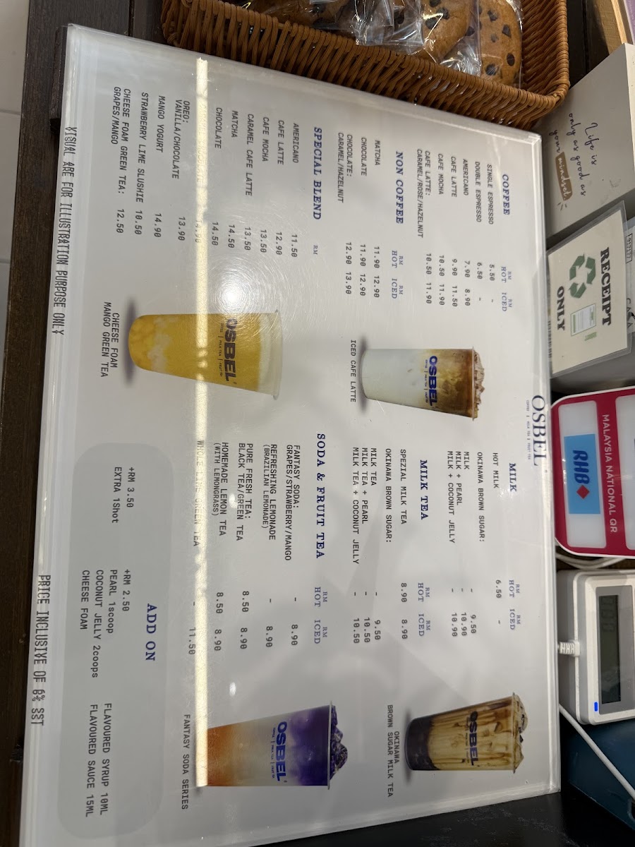 Osbel Coffee, Milk Tea and Mr Bread Bakery Photo Menu 1