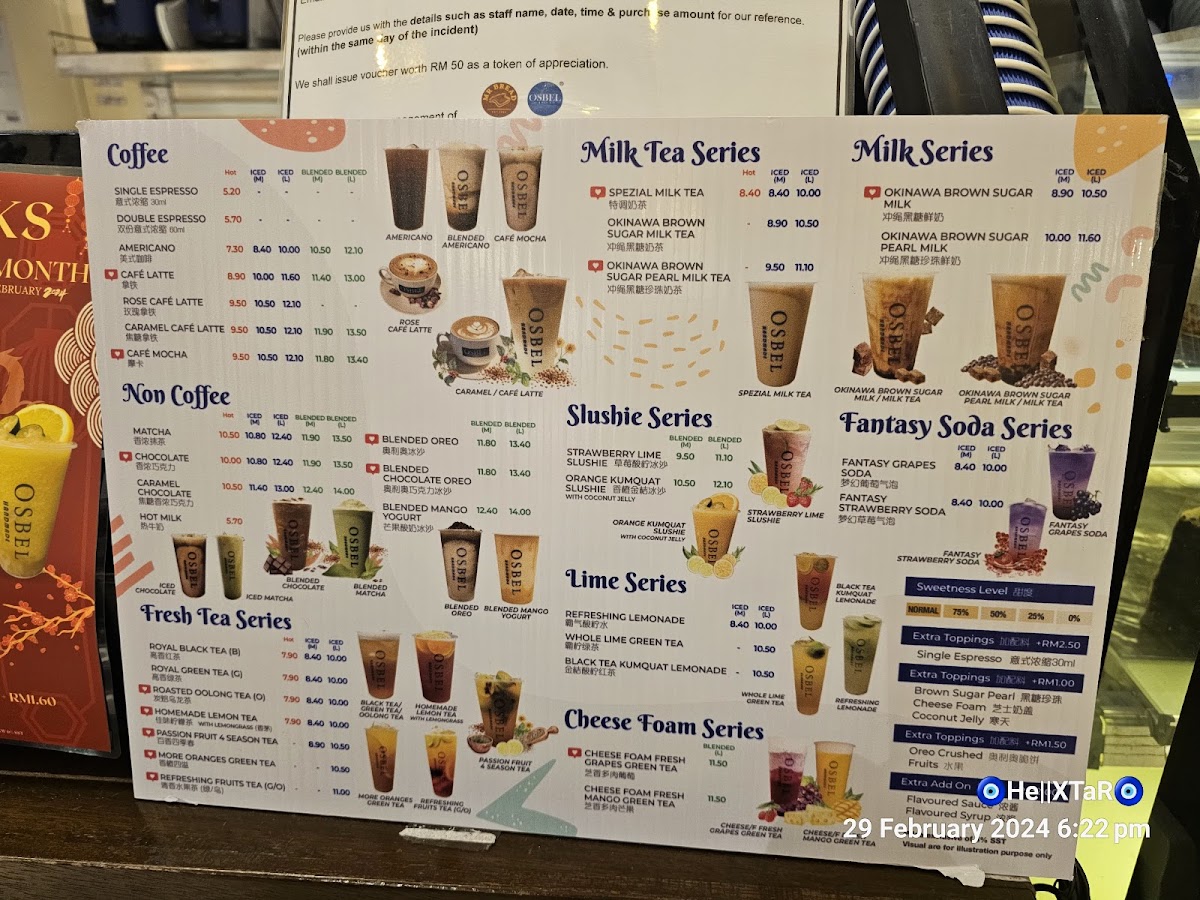 Osbel Coffee, Milk Tea and Mr Bread Bakery Photo Menu 5