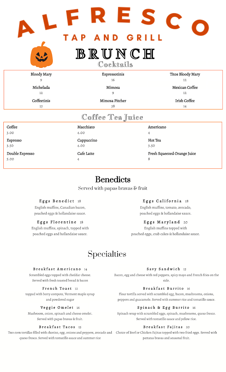 Alfresco Tap and Grill Photo Menu 6