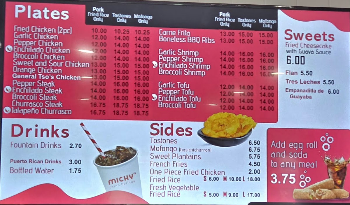 Michy's Chino Boricua Photo Menu 1