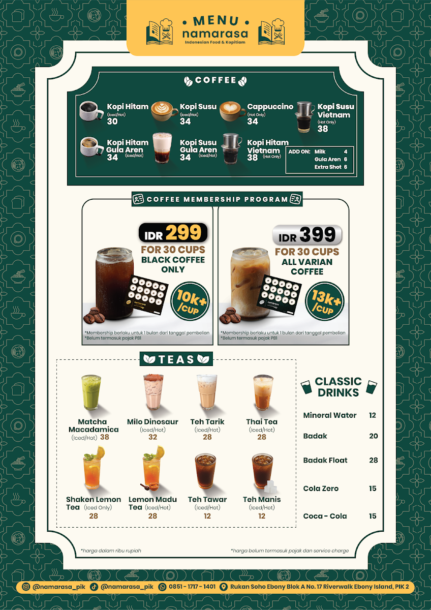 Namarasa PIK Photo Menu 1