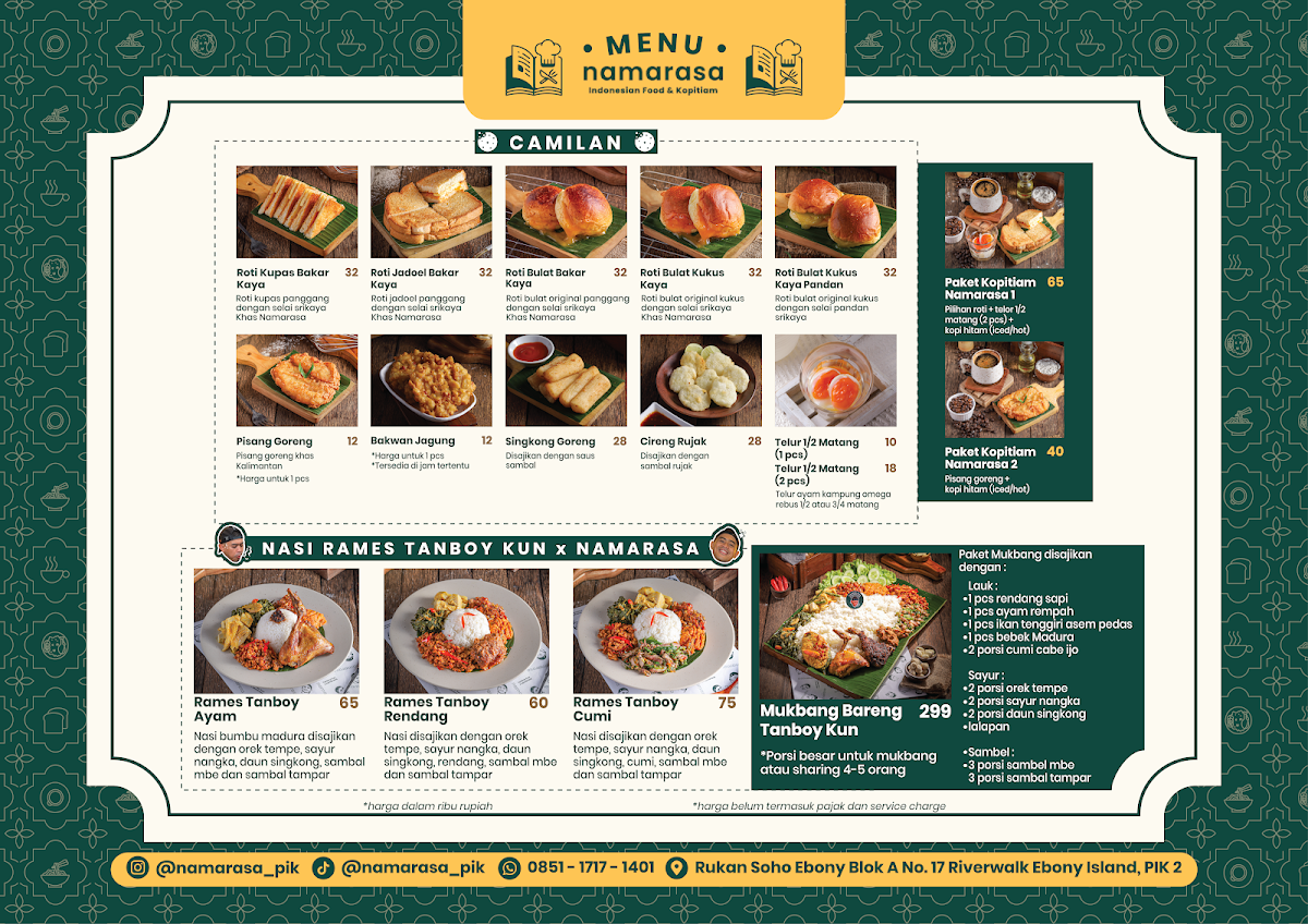 Namarasa PIK Photo Menu 2