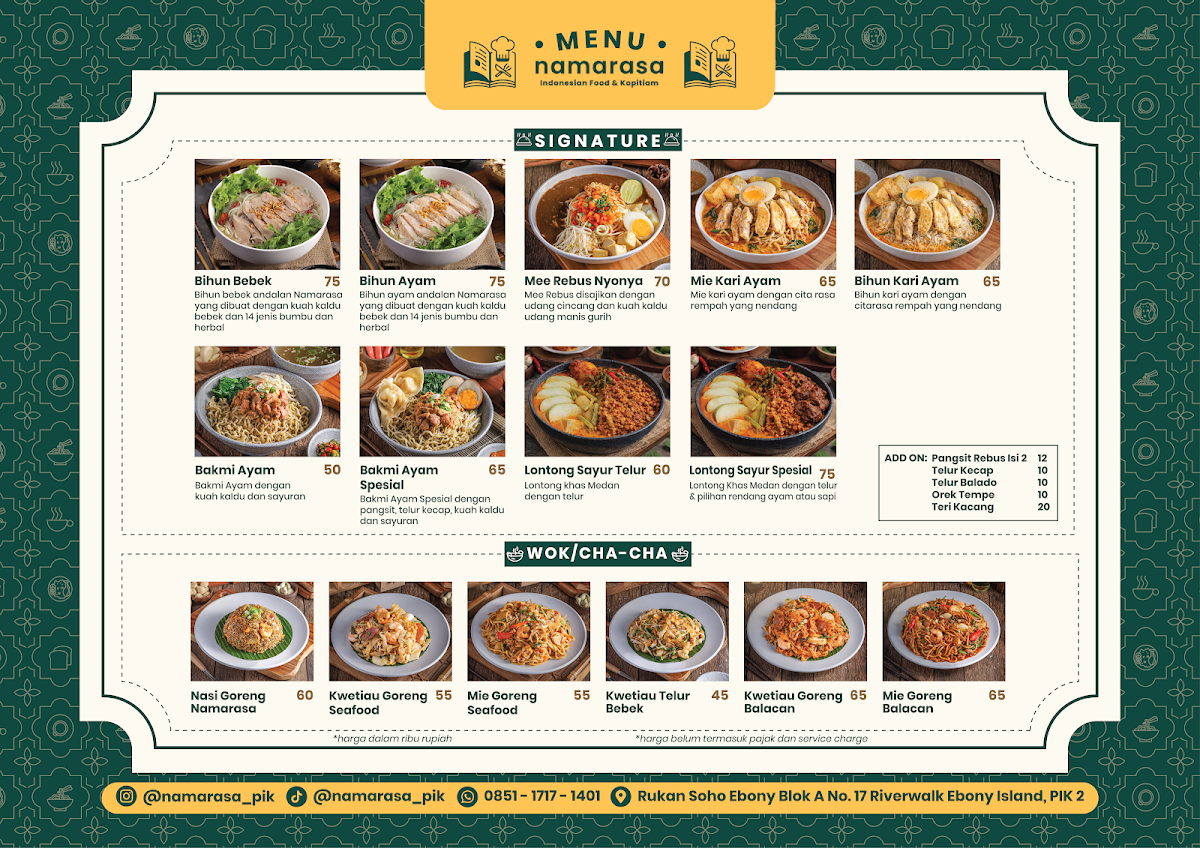 Namarasa PIK Photo Menu 3