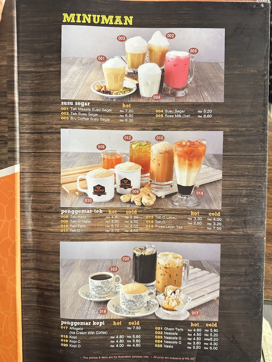 Q Bistro TTDI Photo Menu 5