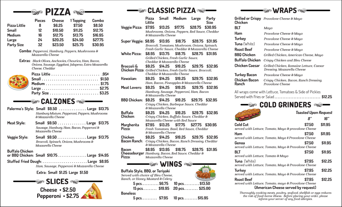 Palermo's Pizzeria Photo Menu 2