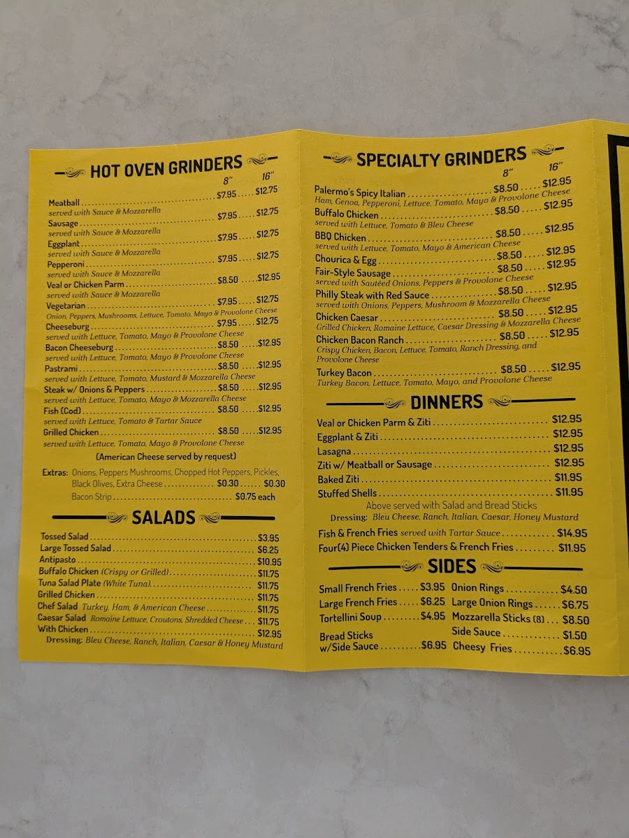 Palermo's Pizzeria Photo Menu 3