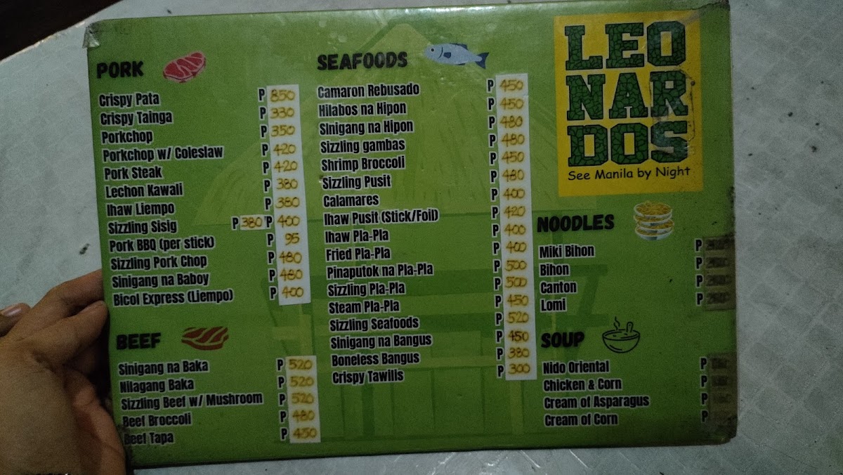 Leonardo's Photo Menu 1