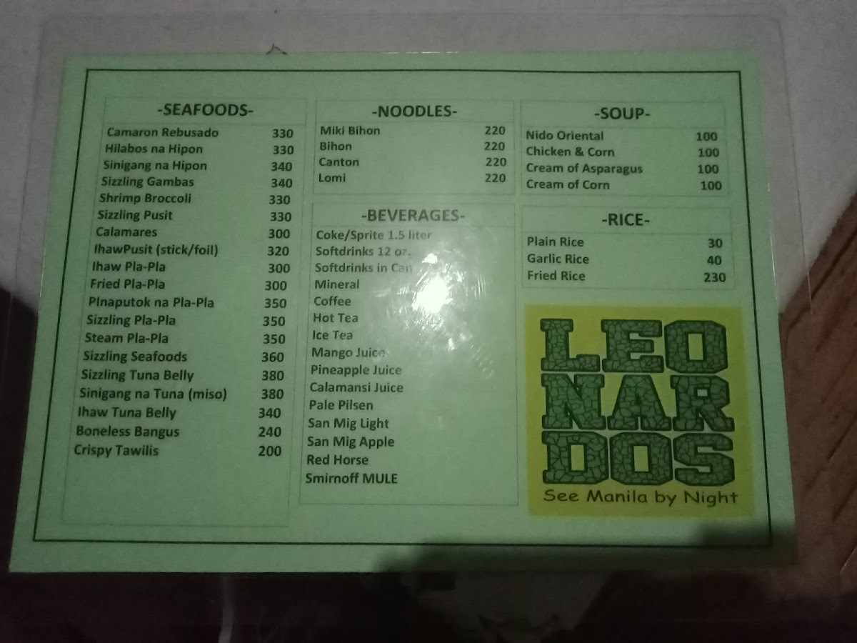 Leonardo's Photo Menu 8
