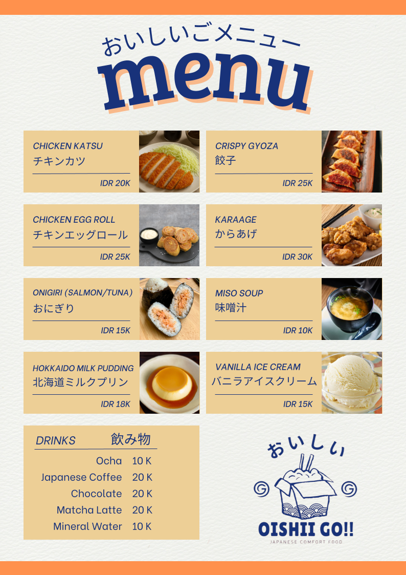 Oishii GO!! Photo Menu 1