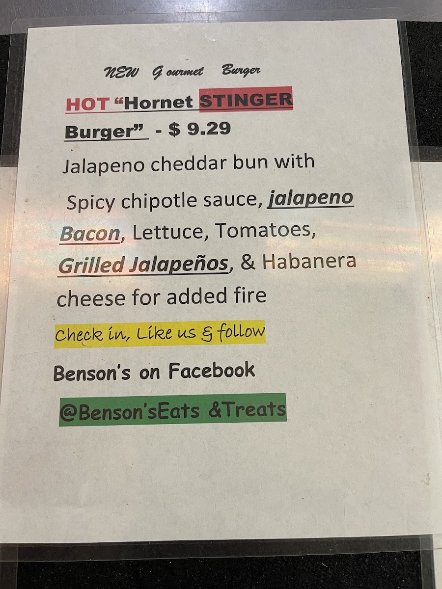 Bensons Eats & Treats Photo Menu 3