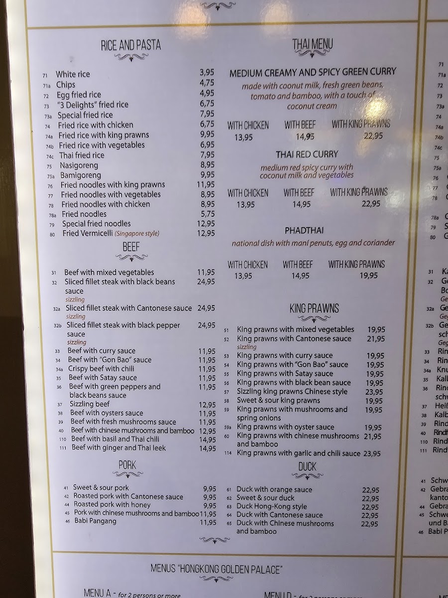 Hong Kong Golden Palace Photo Menu 2