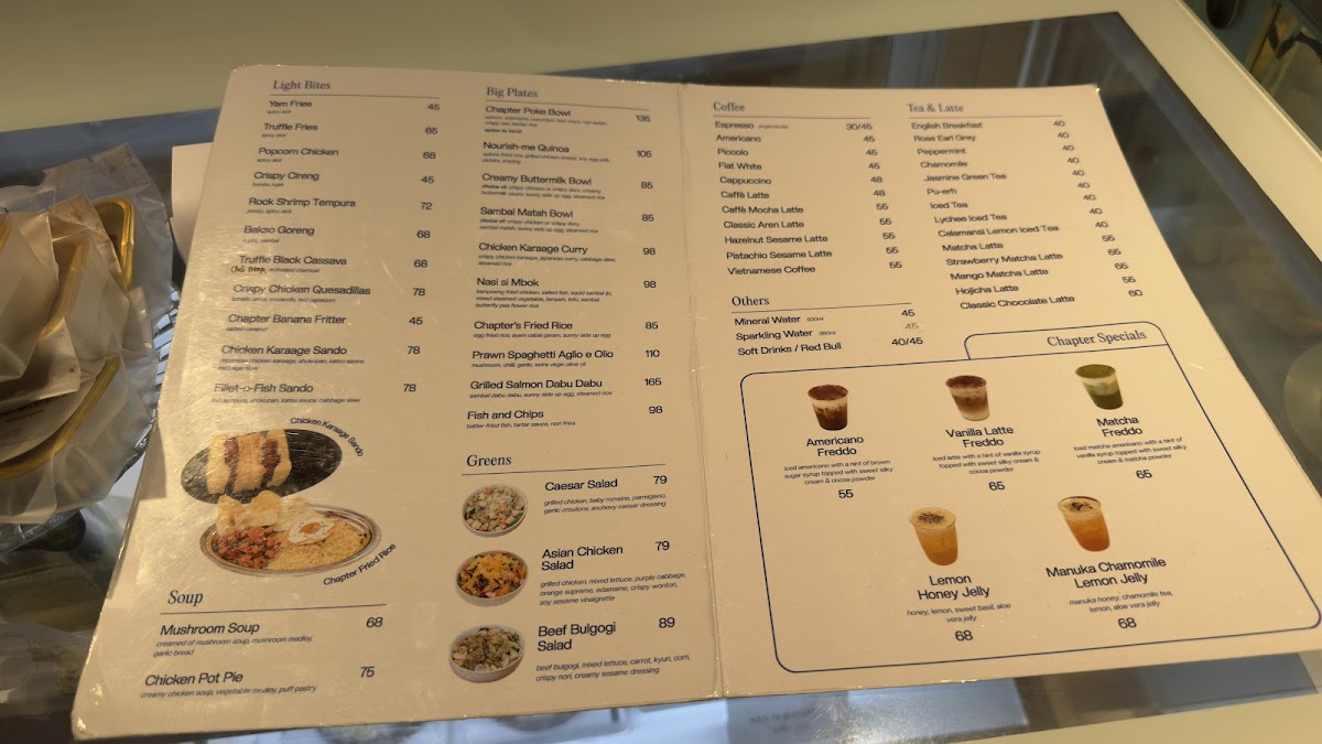 Cafe Chapter PIK Photo Menu 1