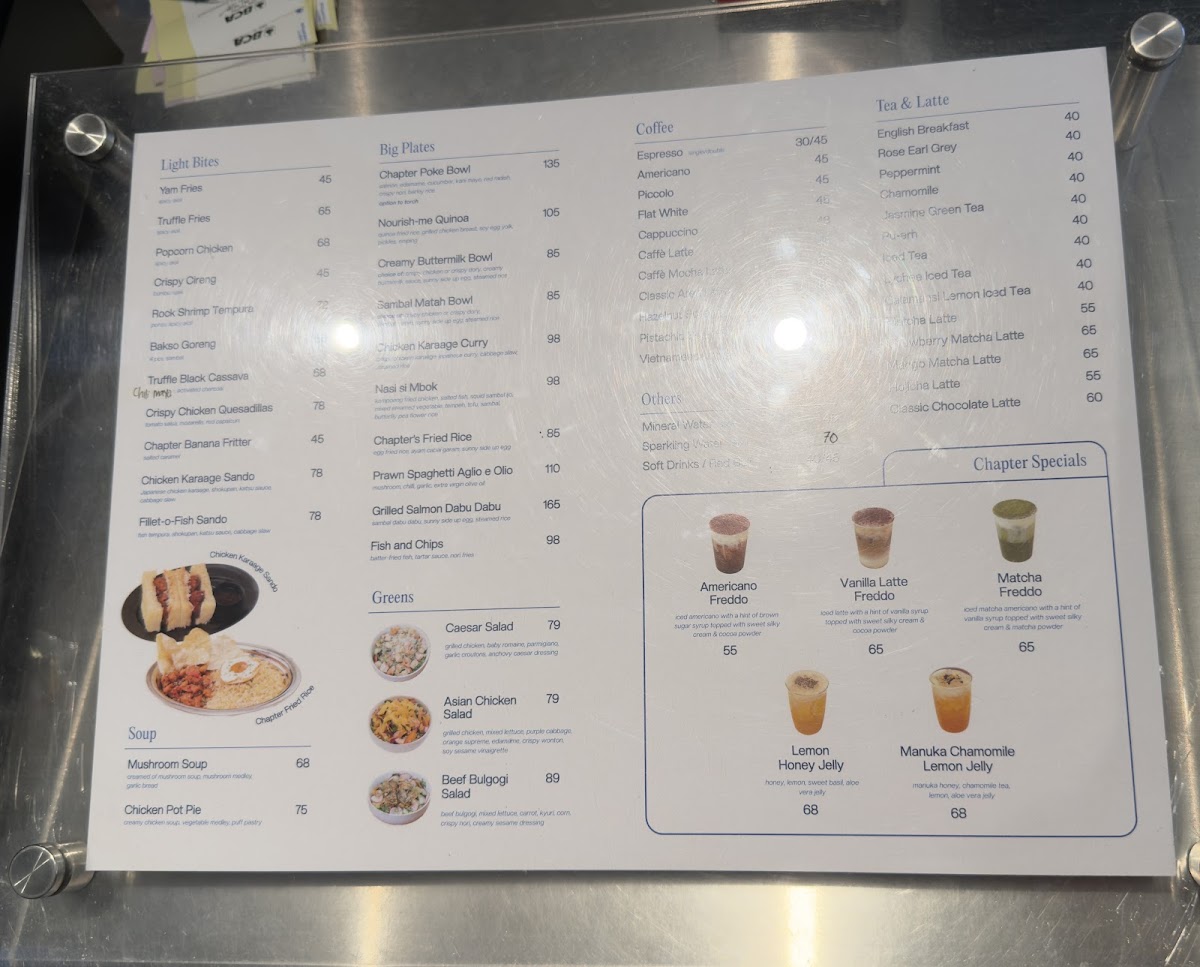 Cafe Chapter PIK Photo Menu 2