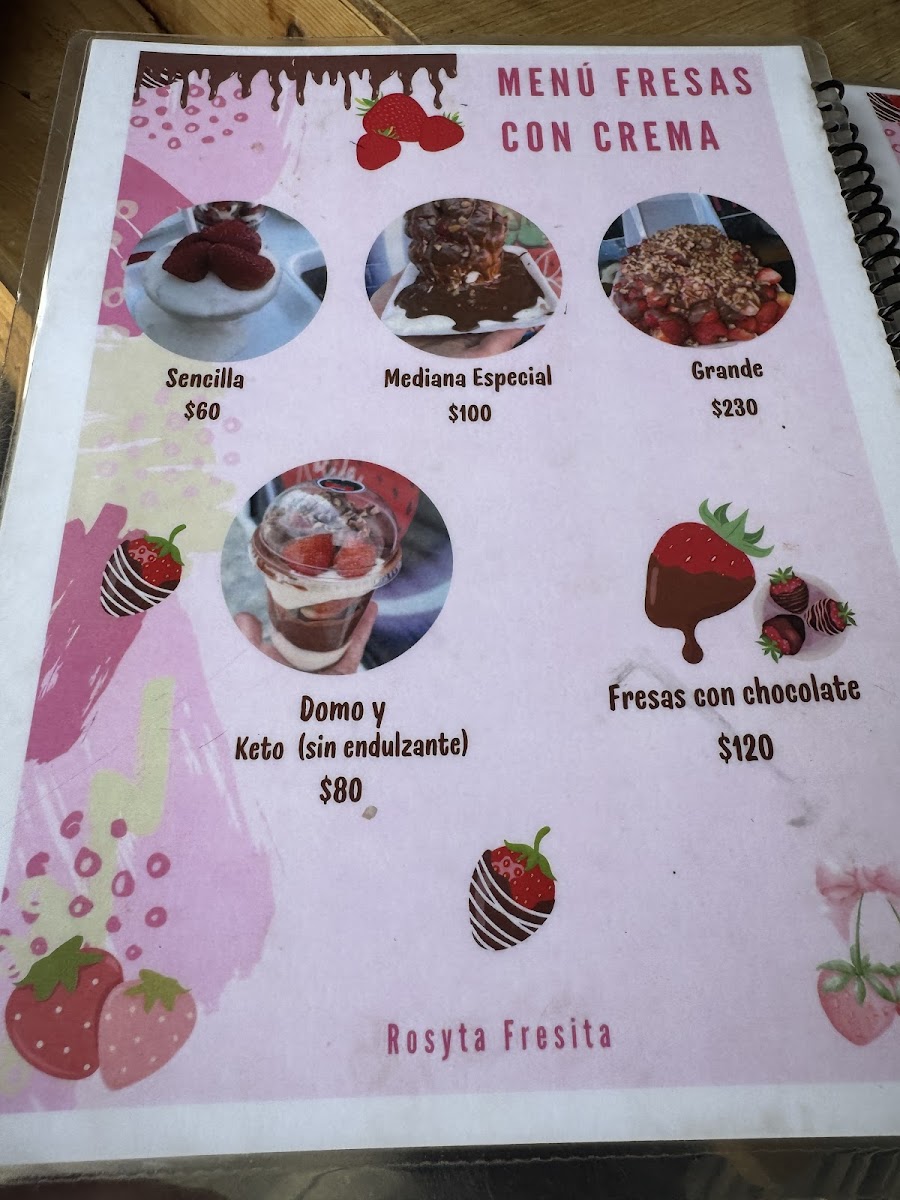 Rosita Fresita Photo Menu 2