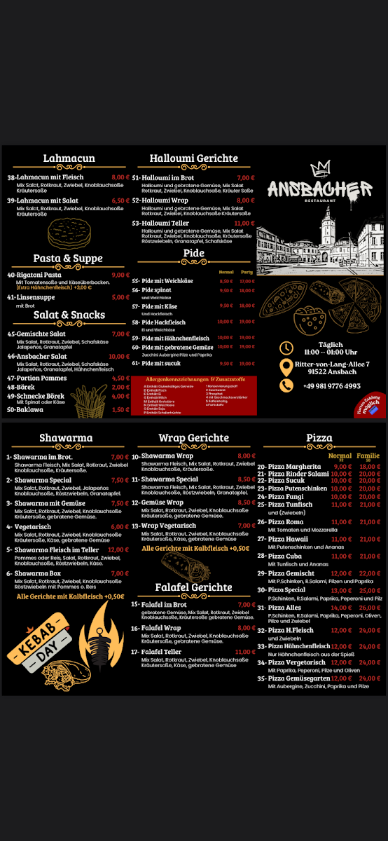 Ansbacher Restaurant Photo Menu 1