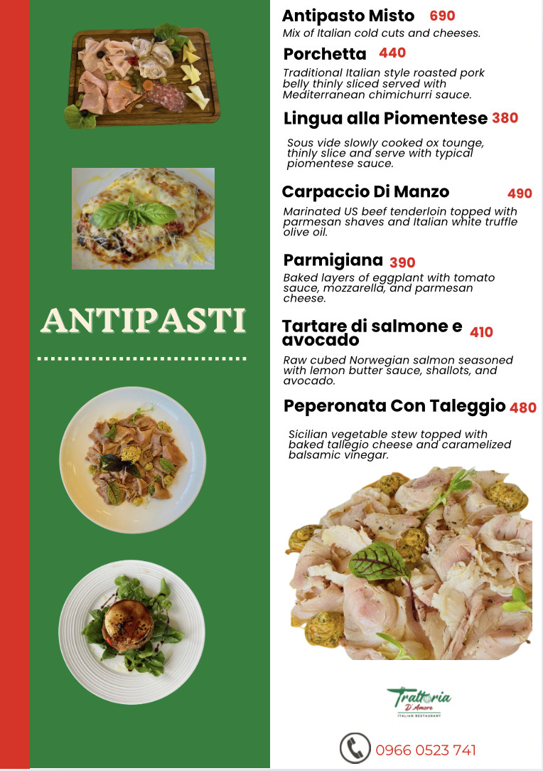 Trattoria D' Amore Photo Menu 2