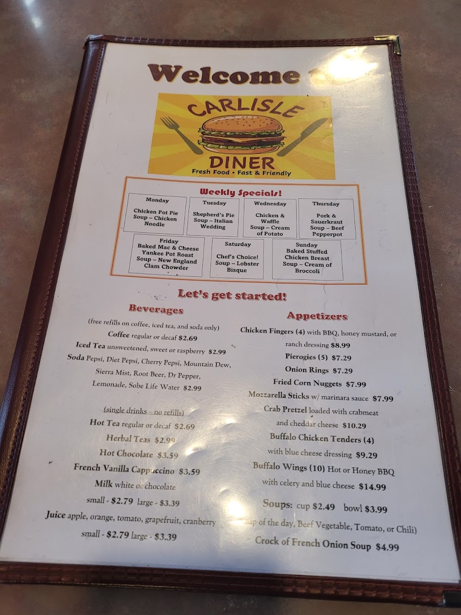 Carlisle Diner Photo Menu 4