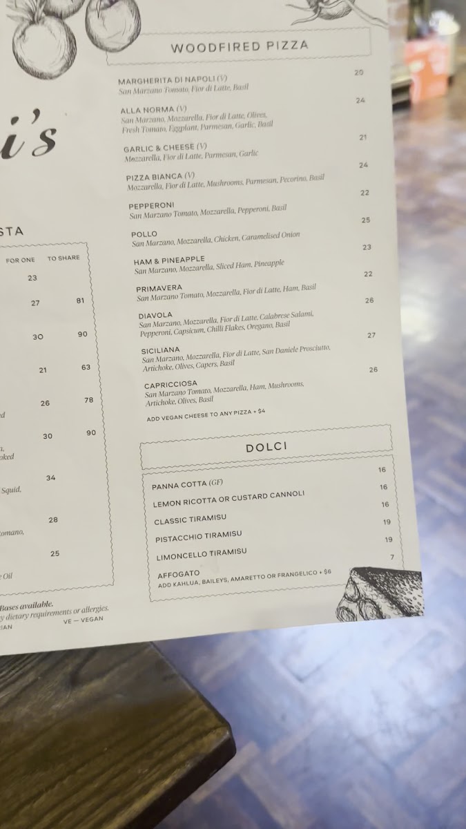 Cugini's Fitzroy Photo Menu 3