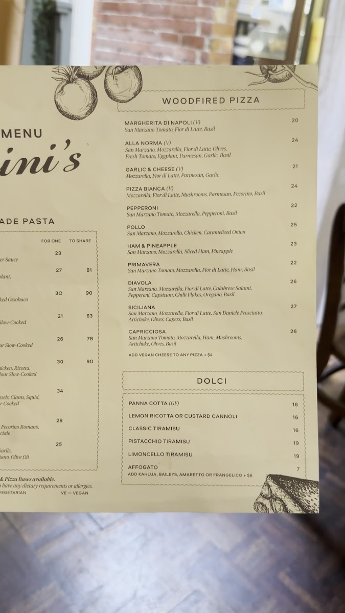 Cugini's Fitzroy Photo Menu 8