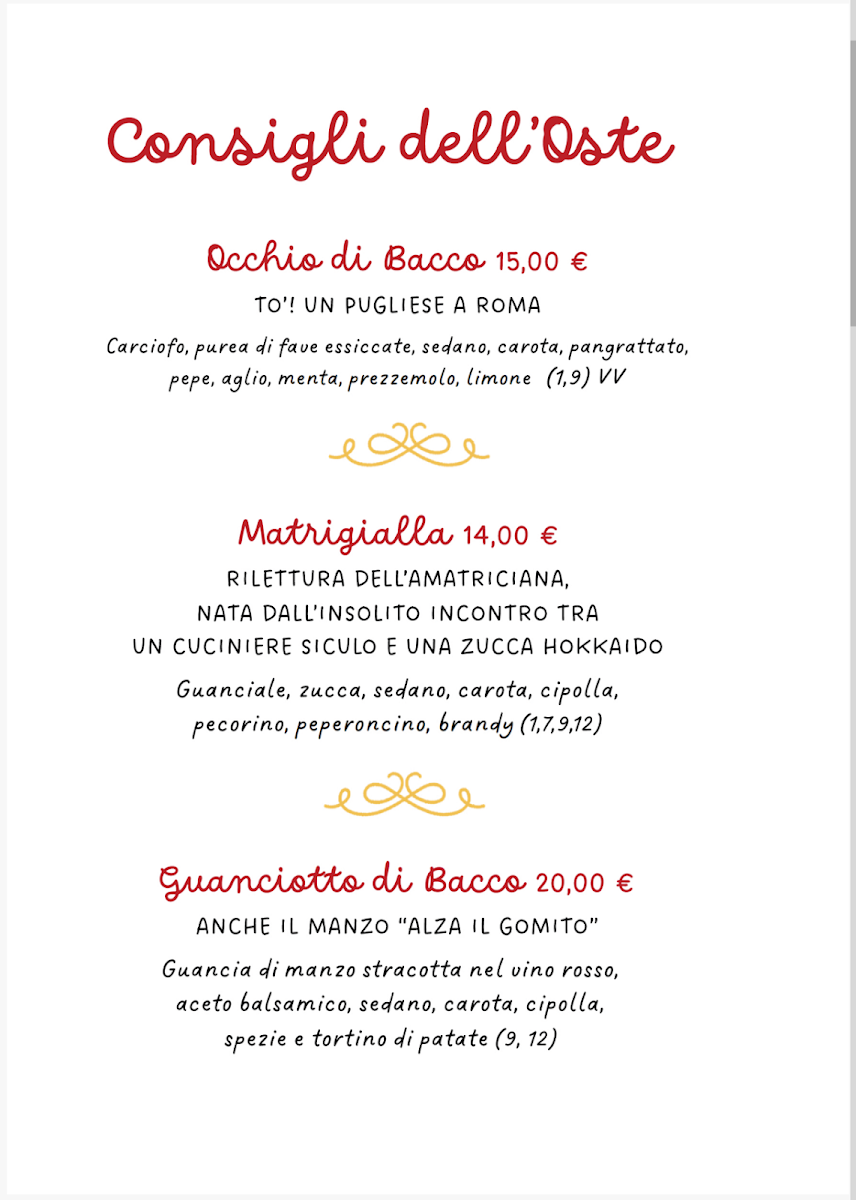 Bacco In Trastevere Photo Menu 6